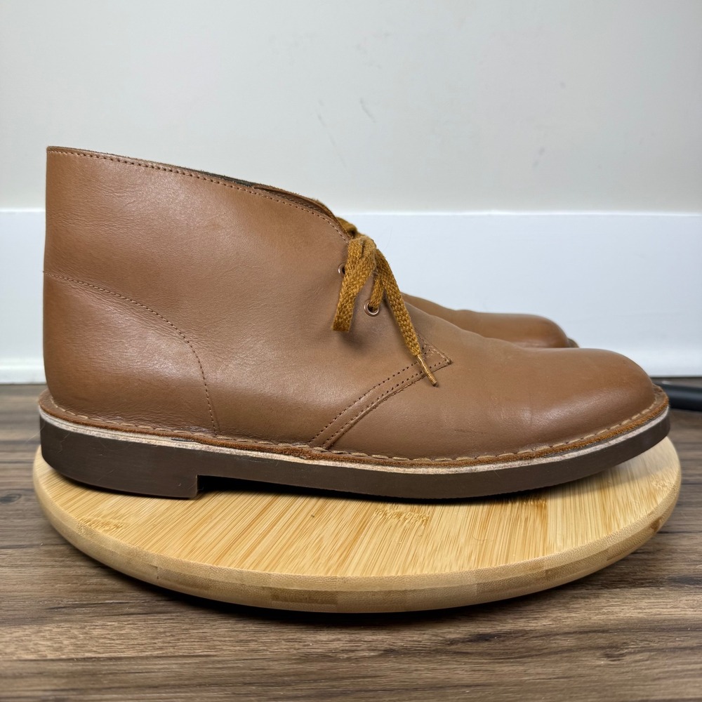 Clarks Desert Boots Mens 10 Tan Leather Good Chukka Lace Up 26112317 Brown